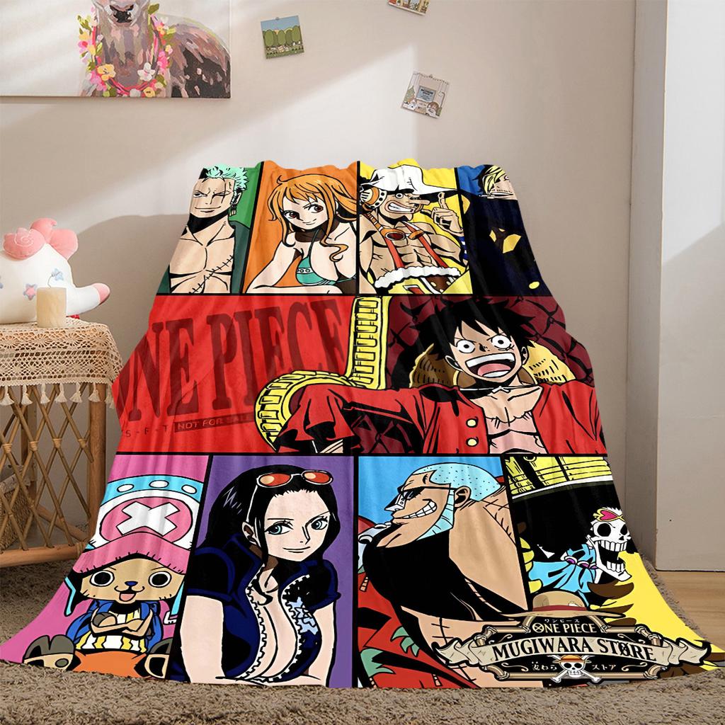 Anime One Piece Luxury Flannel Lightweight Blanket Home Decor Sofa Bed Travel Cover Family Gift LXR134