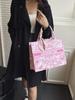 2025 Women's Large Capacity Fashion Tote: Simple Print Handbag & Souvenir Shopping Bag
