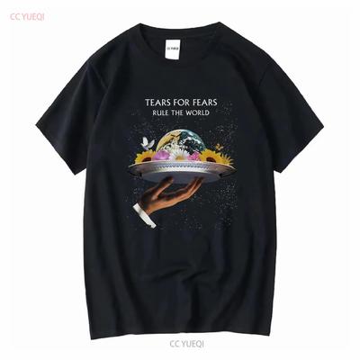 Vintage Tears For Fears Rule the World Schwarzes T-Shirt vintage Gewaschen Lässig Vielseitig Unisex Atmungsaktiv Dehnbar Mode