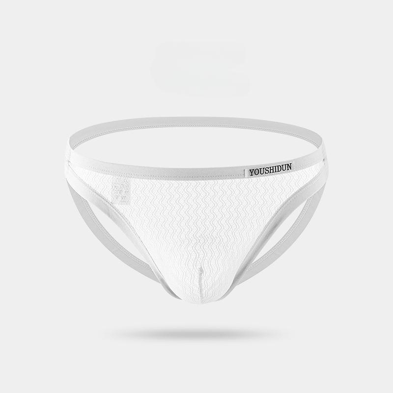 Men's Open Butt G-string Thong Briefs Sissy Underpants Mesh Middle Waist Underwear Sexy Solid Thongs Peni Big Pouch Panties