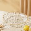 Clear Plastic Serving Bowl, Modern Fruit Bowl with Gold Rim, Multi-use Decorative Snack Bowl for Counter Home Decoration, Kitchen Dining Room Table