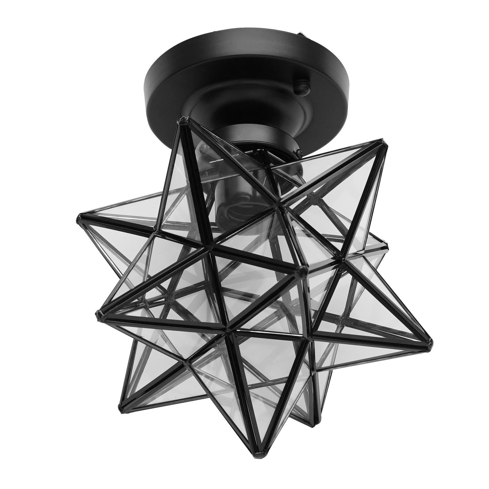 

Star Light Flush Mount Ceiling Light with Seeded Glass Shade Black for Living Room Bedroom Bathroom Hallway чорний