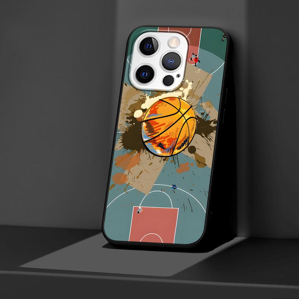 Basketball Basket Sports Case for Apple iPhone 14 11 7 SE 2020 8 X XS 13 12 Mini XR 15 Pro Max Silicone Black Soft Phone Cover