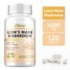 Löwenmähne Pilz Supplement, Pilzpulver Extrakt Kapseln, 1000 mg pro Portion, leicht absorbierbar.