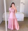 2026 cross-border new spring and summer European and American women's clothing dress one-word shoulder floral off-the-shoulder long color fairy skirt