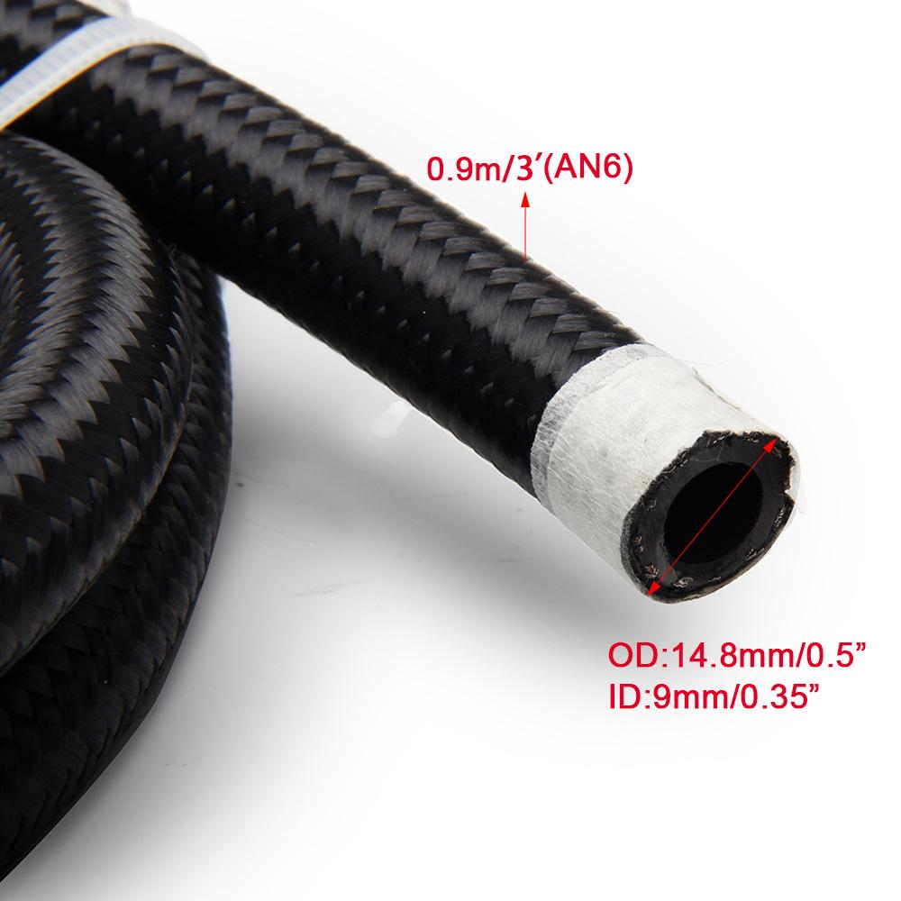 HQ Length1M 3M 5M Fuel Hose Oil Gas Line AN4 AN6 AN8 AN10 AN12 10FT Cooler Hose Line Nylon Stainless Steel Braided Pipe