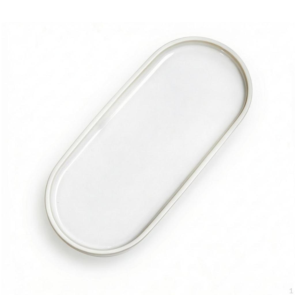 Oval Serving Platter Raised Rim Ceramic Dish White for Hosts, Home Cooks,
