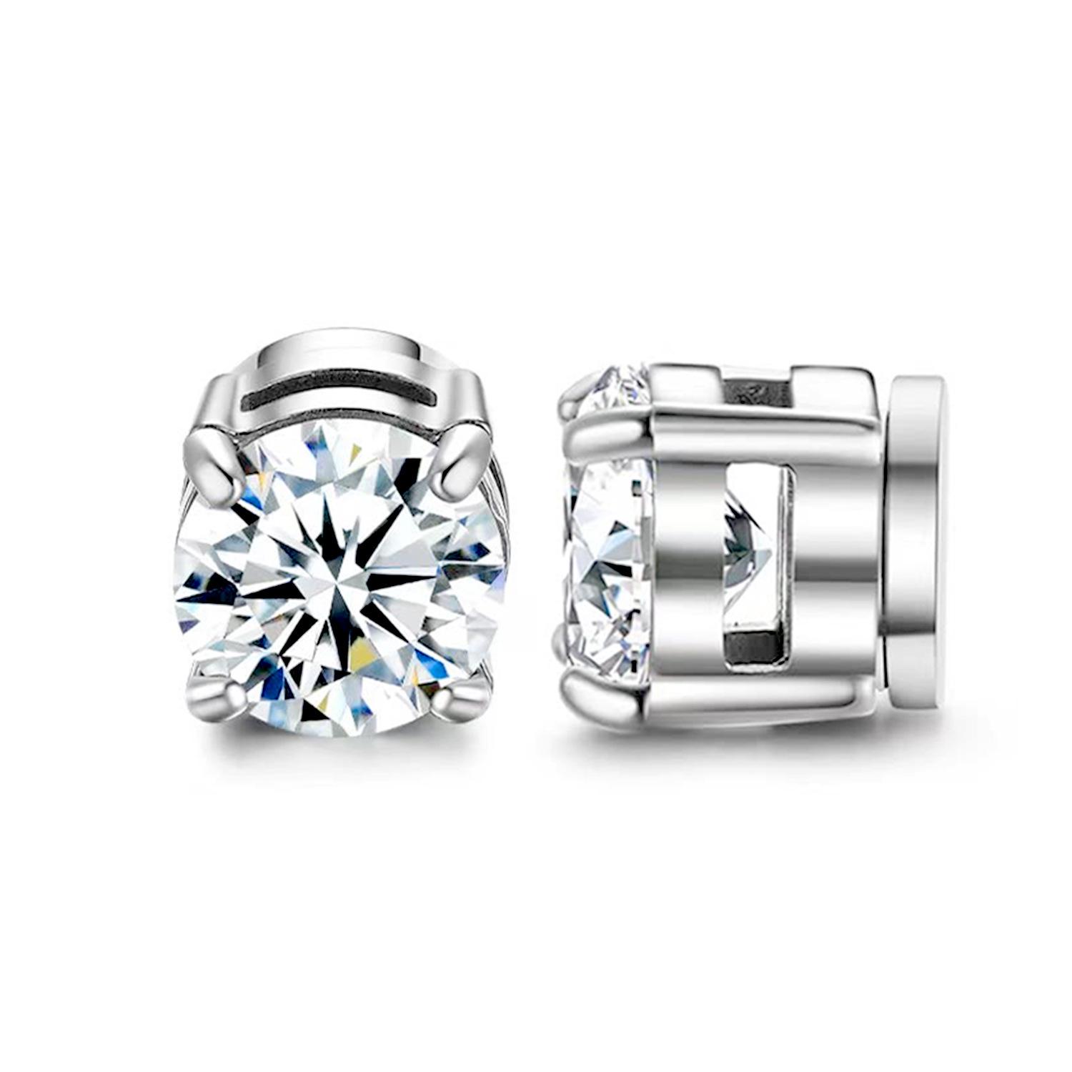 Магнитные серьги-гвоздики из циркония для ушей без проколов 6mm