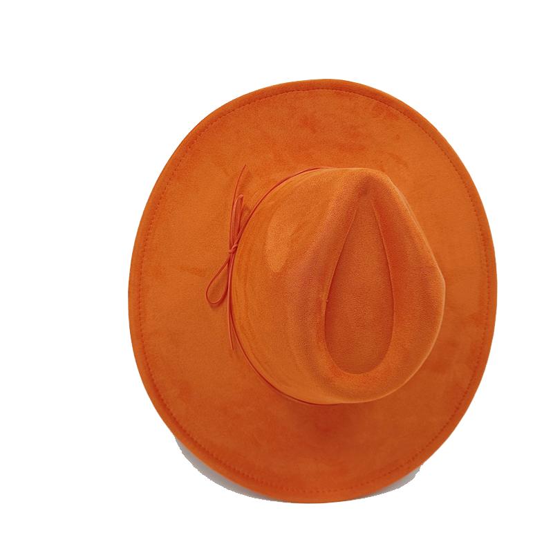 Cappello a Cilindro Piatto Rotondo 9,5 cm in Scamoscio Uomo Donna Cappello da Cowboy Western Cappello Fedora per Feste e Palco Design Autostile Stile Etnico Cappello Superiore