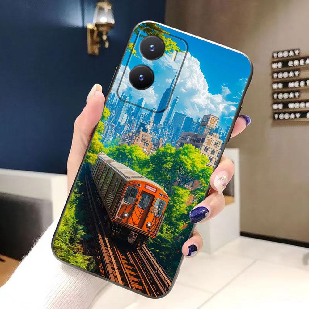 

Bus View Cherry Blossoms Phone Case For VIVO Y100 Y93 Y78 Y77 Y76 Y72 Y50 Y51 Y36 Y35 Y28 Y27 Y22S Y21 Y20 Y19 Y17 Y17S Y16 Case VIVOY775G(Y77E)