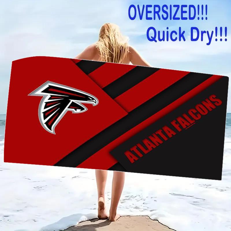 Atlanta Falcons Logo Print Beach Towel, Large Soft Quick Dry Towel for Beach Camping Swimming