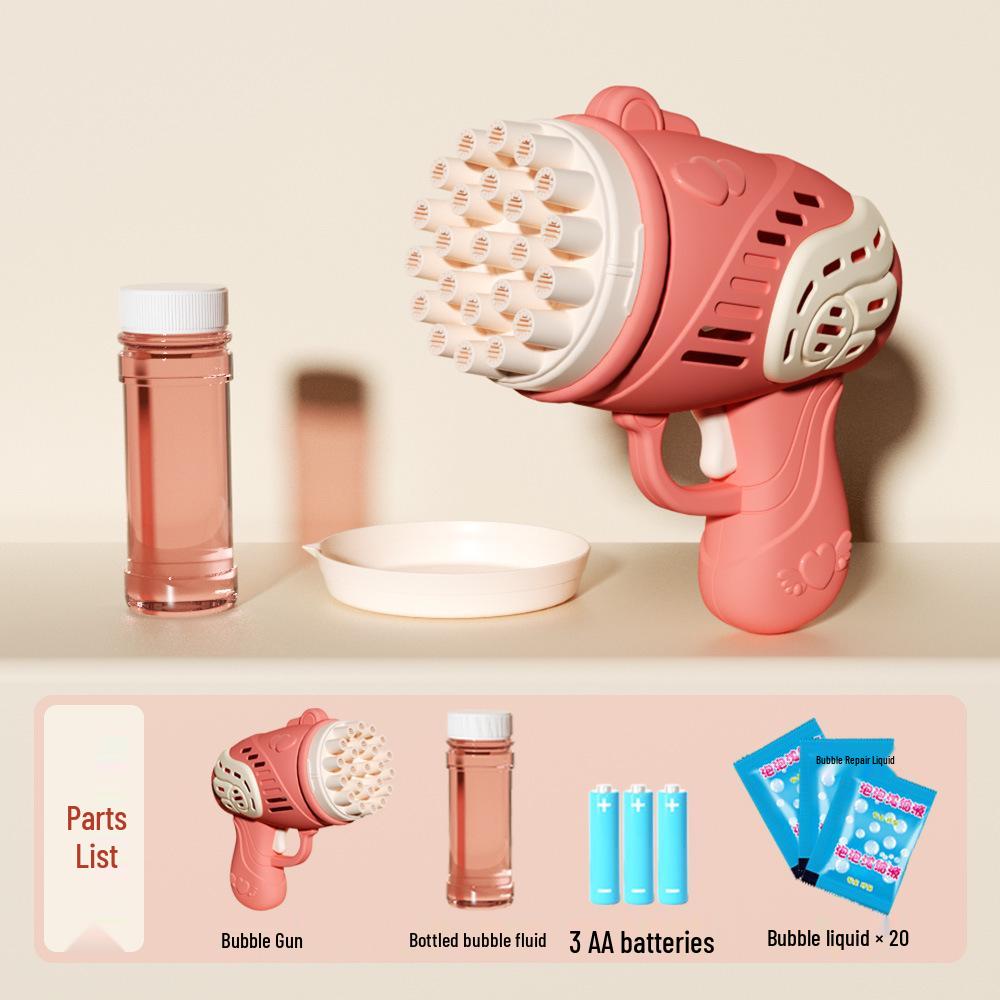Douyin 69-Hole Light-Up Bubble Gun Rocket Launcher Toy for Kids