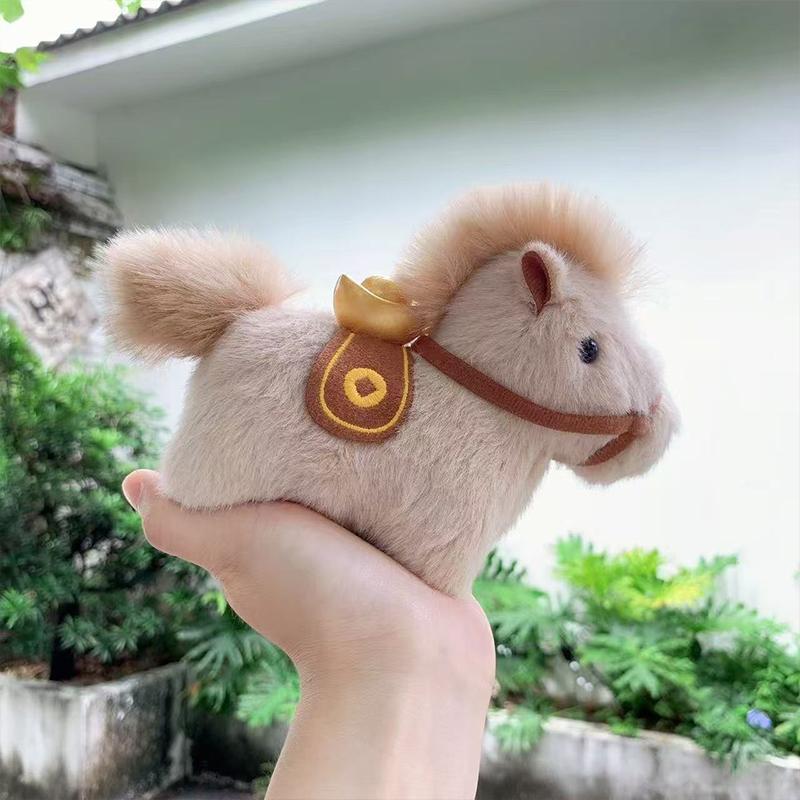 

Cute Year Plush Keychain Pendant Doll Pendant Miniature Horse Figurine