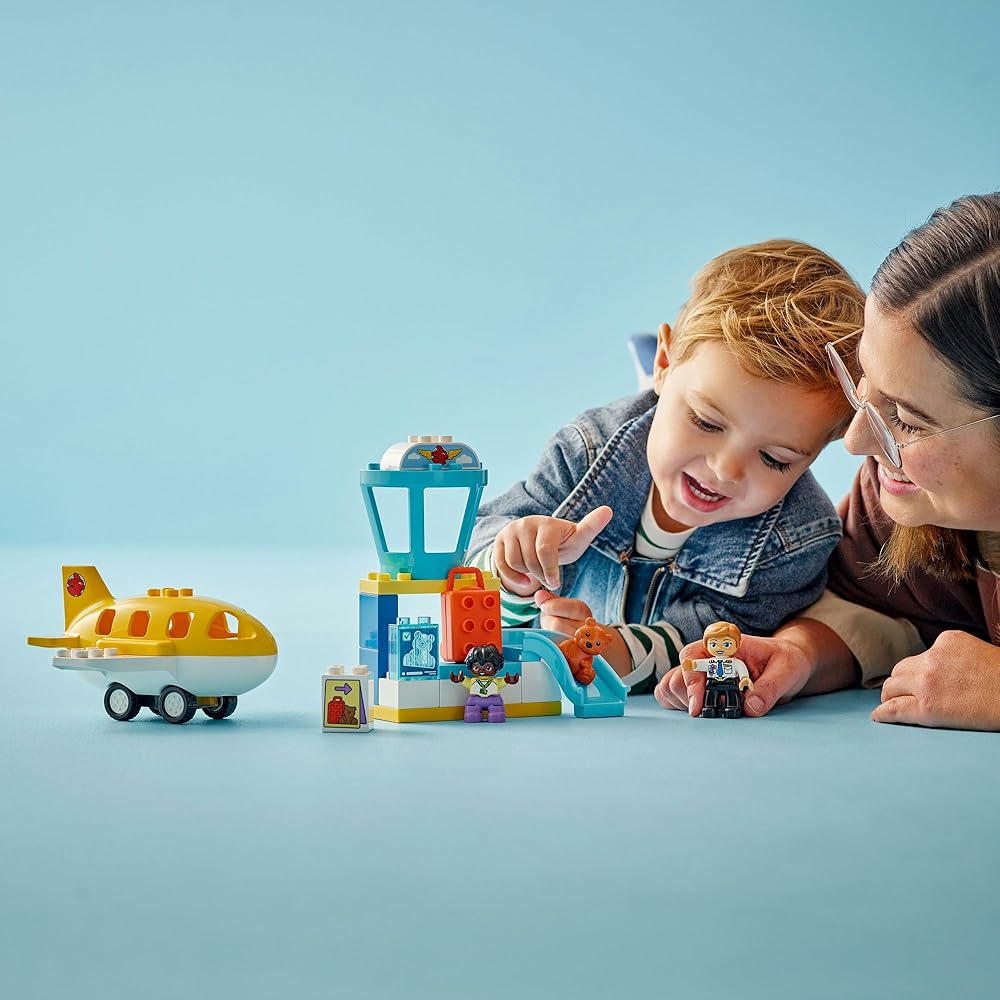 LEGO Duplo Town First Airport Toy Set Building Blocks for Kids Ages 1.5 to 4 Years Airplane and Vehicle Play