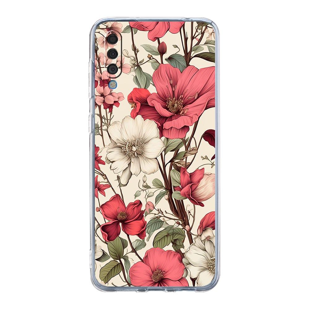 

Прозрачный чехол для телефона для Samsung Galaxy A56 A36 A25 A16 A14 A12 A22 A24 A42 A06 A20 A40 Мягкий ТПУ Узор Цветы в стиле масляной живописи for Samsung A10