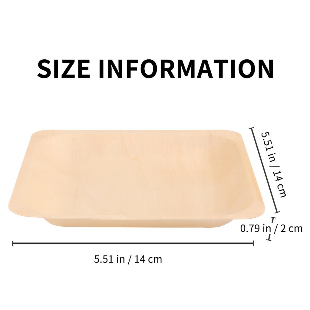 50 PCS Natural Alternative Plates Wooden Plate Compostable Plates Palm Leaf Plates Wedding Birthday Party Plates