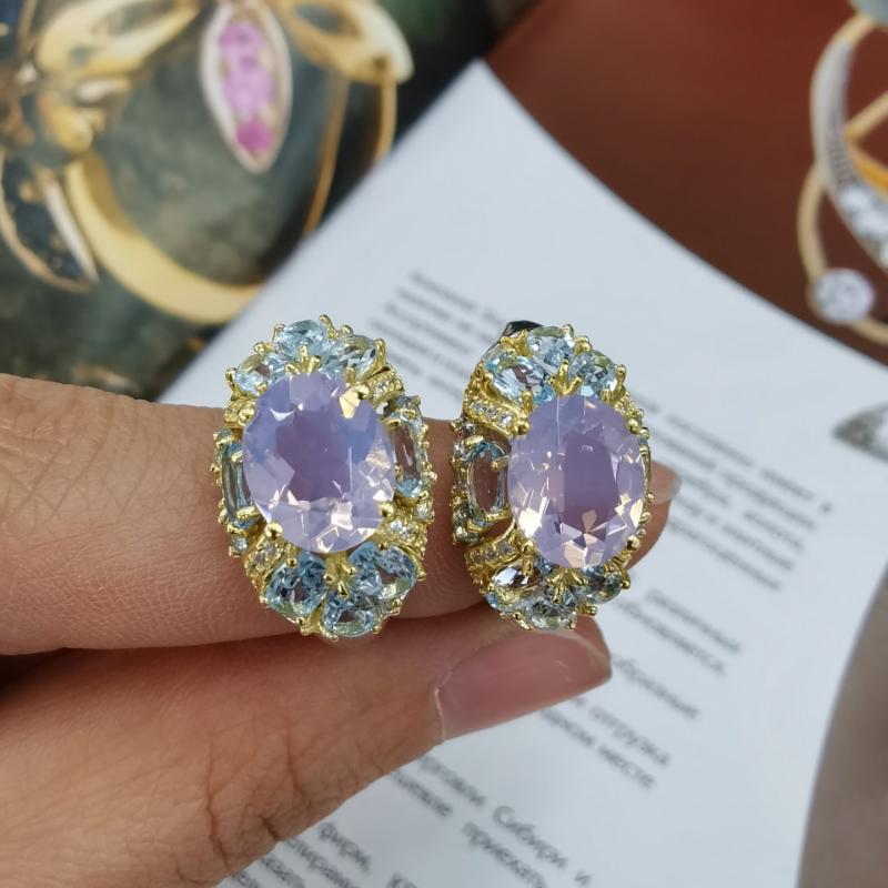 Sace Gems 925 Sterling Silber 8*10MM Natual Lavendel Kristall Ringe für Frauen Engagement Cocktail Party Edlen Schmuck Geschenk