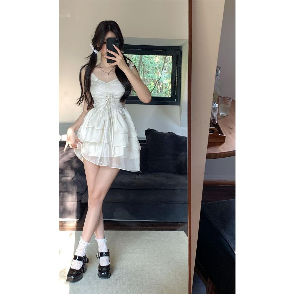 Coconut Milk Jelly Ballet Girl Pure White Suspender Sweet Dress