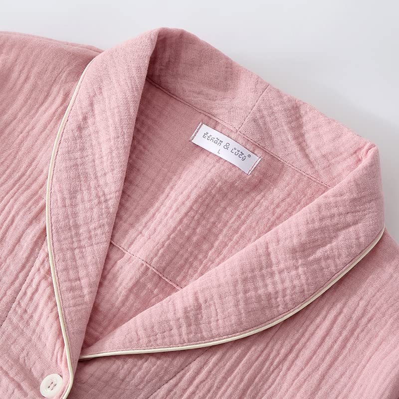 Yume Gauze Star Marshmallow Comfortable Perfect Gift for Day or Day Cherry Blossom Pajamas, Double-Layered Pajamas, 100% Cotton, Pattern, Cotton,