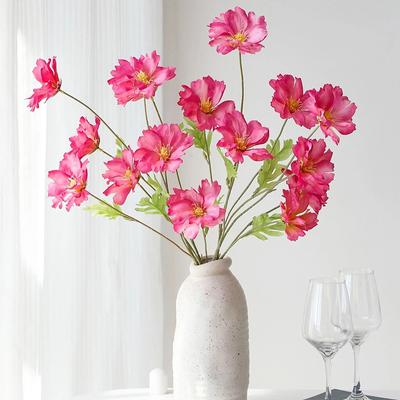 Sztuczny kwiat 4-głowy Sztuczny kwiat Orchidea Kwiat Zachodzącego Słońca Kwiat Jedwabiu Kwiat Wieczny
