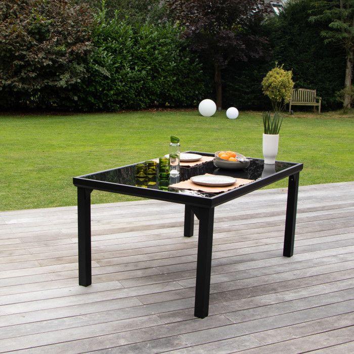 Salon de jardin en aluminium et verre Black Edition 6 places Wilsa Garden