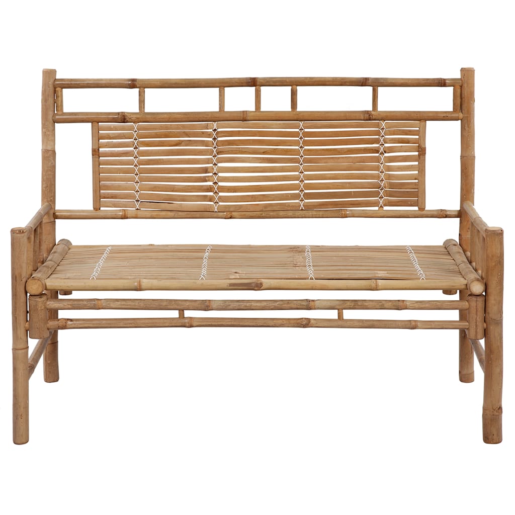 vidaXL Bamboo Garden Bench with Cushion 120 cm