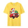 Cute Pitbull Dog Santa Hat Red Car Christmas T Shirt Tees High Quality Cotton Printed Gift T Shirt Men 100 Cotton