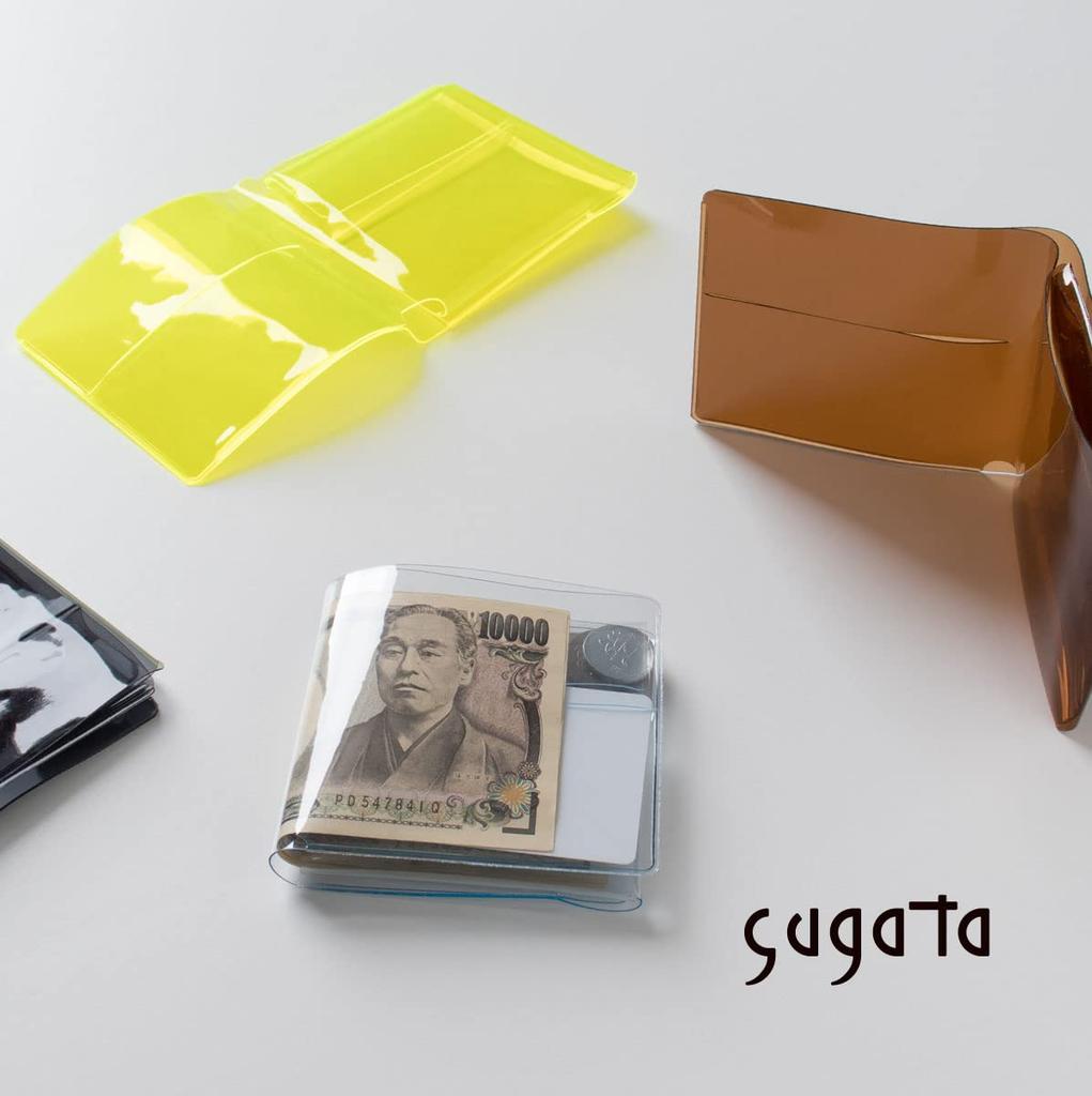 Asoboze Sugata PVC Bifold Convenience Wallet, Wallet, Transparent, SG-PV238 (Yellow)