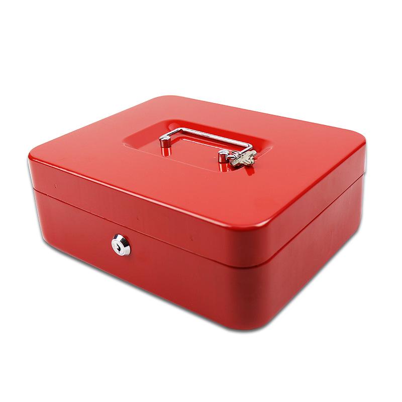 Portable Steel Cash and Jewelry Storage Box with Key Lock