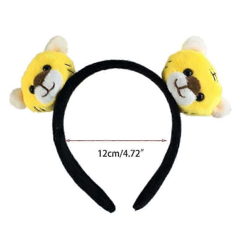 3D Tiger for Head Headband Cosplay Plush Furry Fur Halloween School Roleplay Cosplay for Women Girls Adult Decorations Brown-Good