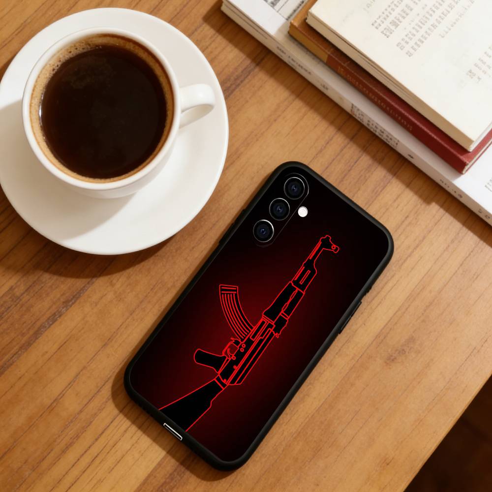 AK47 Phone Case For Samsung Galaxy A73,A72,A71,A70,A53,A52,A51,Others Soft Black Cover