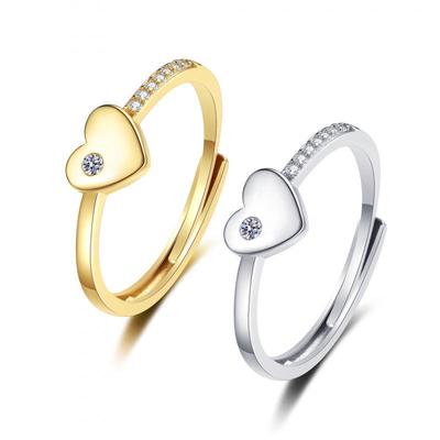 Elegant Heart Zirconia Ring for Women - European & American Style