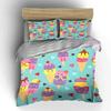Cute Ice Cream and Heart Design Bedding Duvet Cover Set  (1*Duvet Cover 2*Pillowcases, without duvet insert)