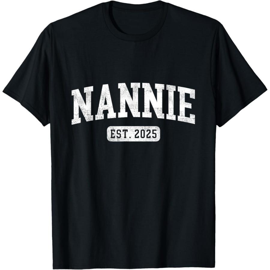Nannie Est 2025 Promoted To Nannie Announcement T-Shirt XXXXXL чёрный