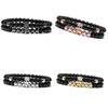 Geometric Skull Demon Bead Bracelet With Diamond Finish For Men And Women