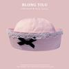 Sailor Hat With Bow Mesh Breathable Cotton For Summer And Spring Wear