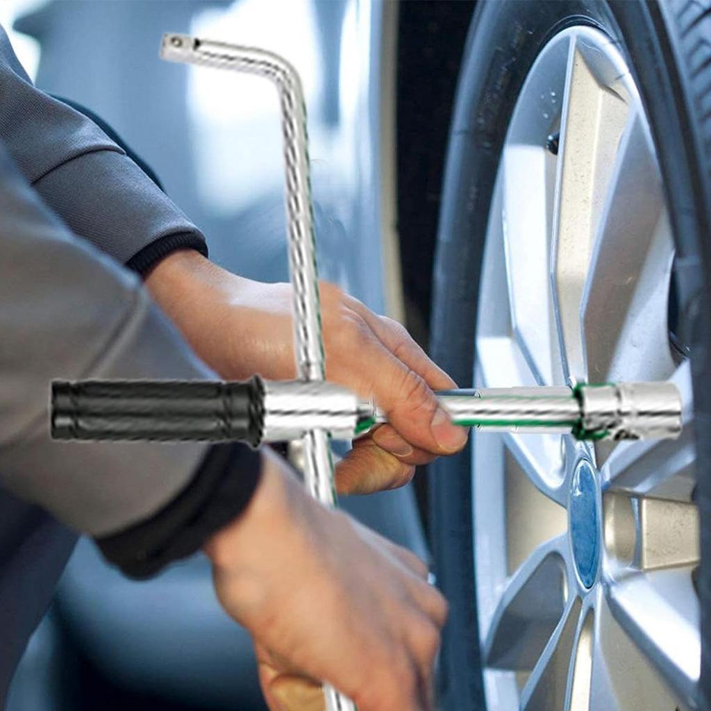 Lug Wrench 4 Way Wheel Lug Nut Removal Detachable Tire Wrench For Motorcycles Car SUV RV Truck Automotive Roadside Garage