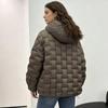 Womens Lightweight Puffer Coat With Hooded Design Quilted Square Warm Duck Down Fill Winter Daily Wear