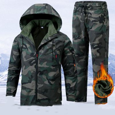 Warm Tracksuit Men Outdoor Sport Suits Winter Two Piece Set Men's Padded Windproof Waterproof