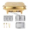 Gold-Plated Stainless Steel Folding Lid Buffet Burner Chafing Dish