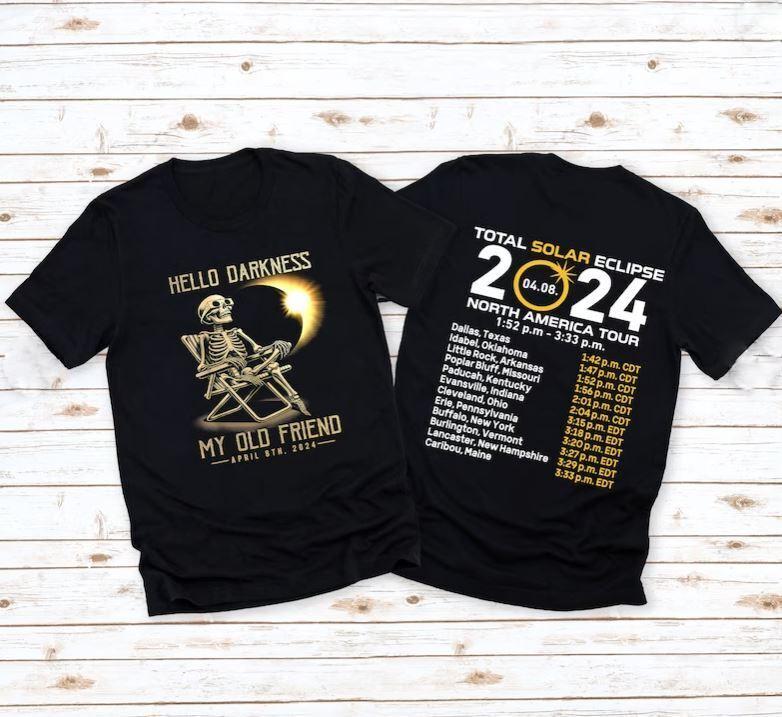 Total solar eclipse shirt, eclipse shirt, totality shirt, April 8th 2026, S