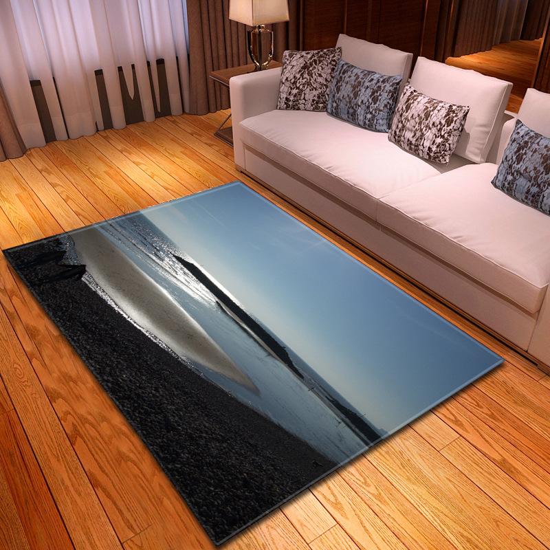 Beach Concept Landscape Living Room Carpet Bedroom Dining Room Floor Mat Pattern Size