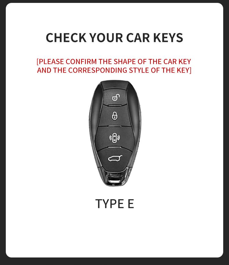Car Key Case for Hongqi Models: H6, HS5, H5, H9, EH7, HS3, HQ9 - Interior Flocking with Buckle