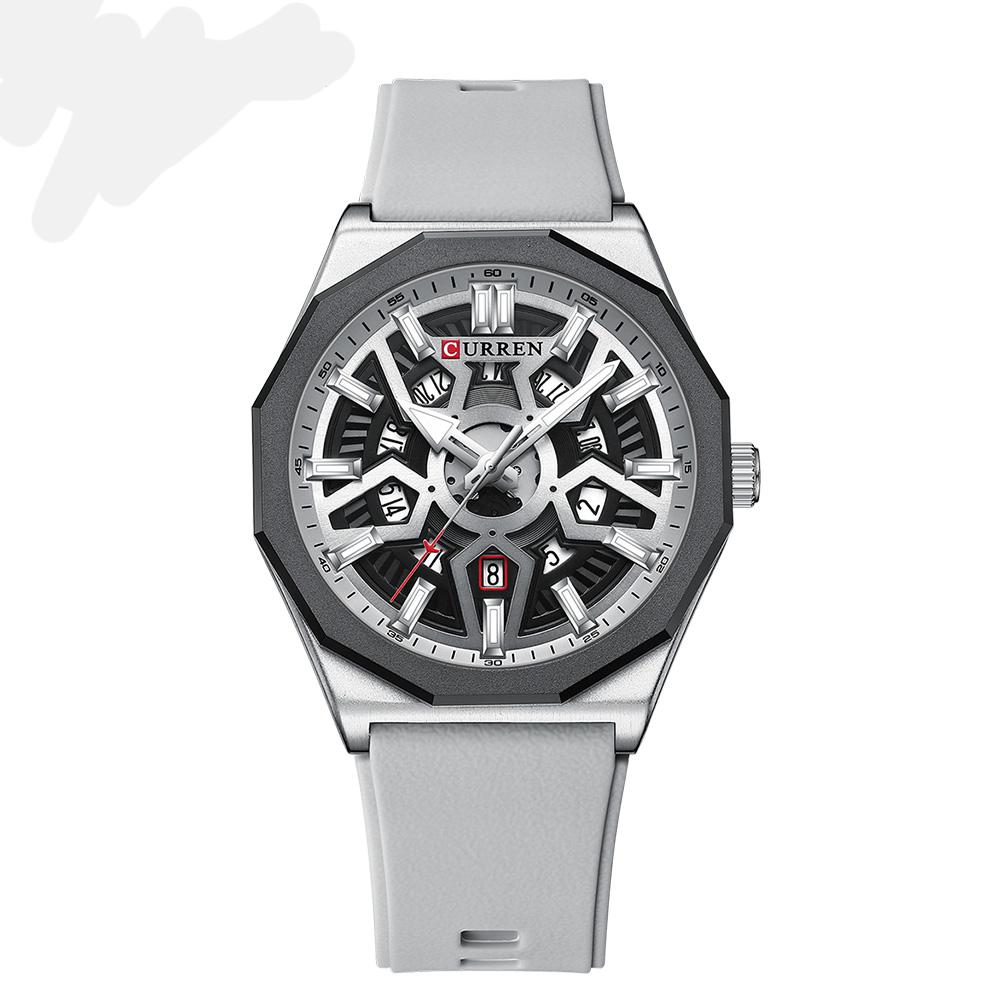 CURREN 8437 Luxury Fashion Casual Design Quartz Watch Luminous Hands Silicone Strap Wristwatches for Men's Montre Relojes Homme