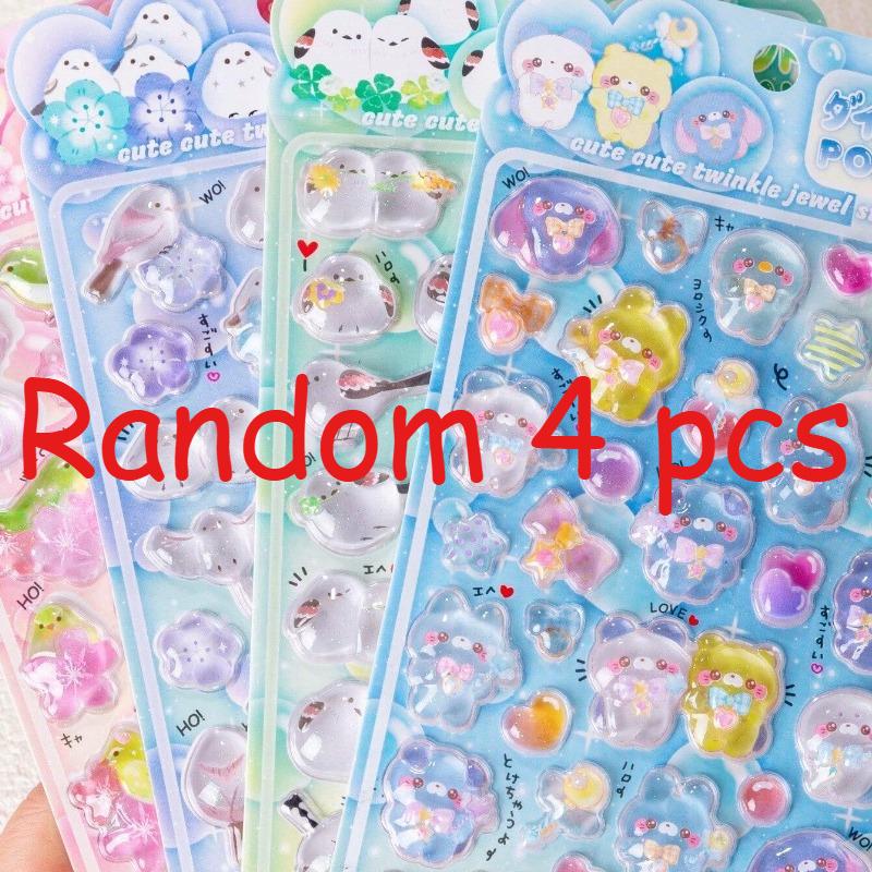 3D Crystal Glitter Stickers - Cute Cartoon Animal Waterproof Decals, DIY Journal Decor & Kids Reward Stickers
