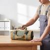 Canvas Tool Roll Portable Foldable Tool Bag Puncture Resistant Waterproof for Mechanics, Job Site