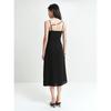 Taiping Niao Women's Black Pearl Cowl Neck Slip Dress