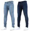 Středně vysoký zip Fly Multi Kapsy Muži Džíny Jaro Podzim Slim Fit Tužka Denim Kalhoty Streetwear