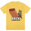 Funny Cat Throwing Brick Meme Graphic T-shirt Men Women Fashion Humor T Shirts Harajuku Cotton Casual Summer T Shirt