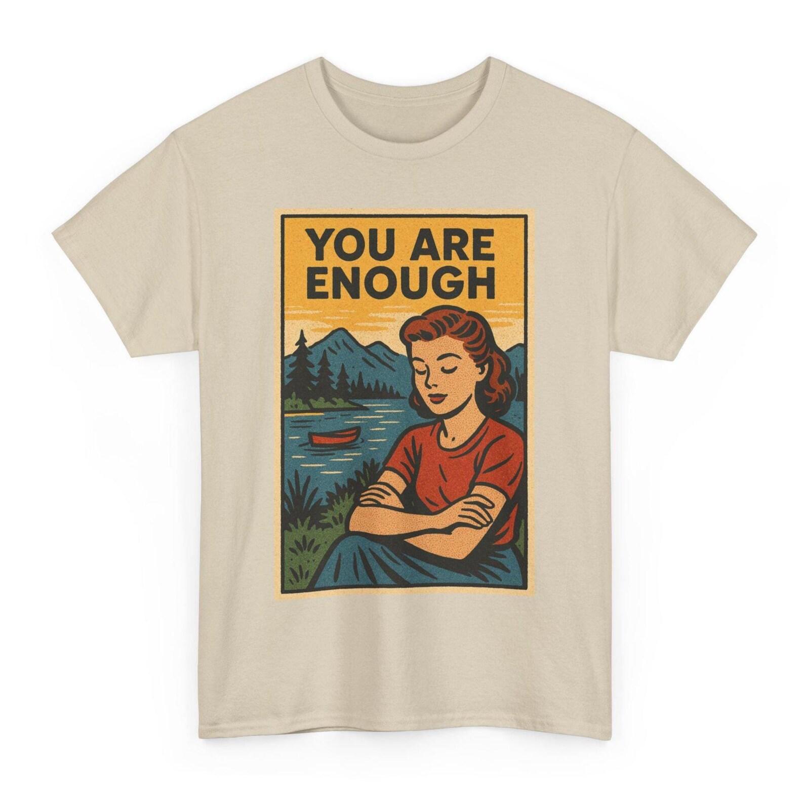 You Are Enough T-Shirt: Retro Comic Style Self-Love Tee S